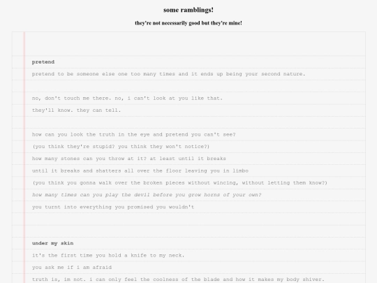 poems/mine/pretend screenshot