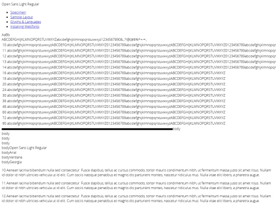 fonts/opensans-light-demo screenshot