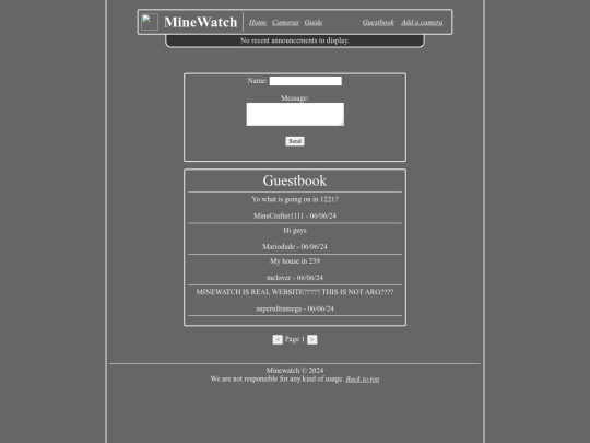 guestbook screenshot
