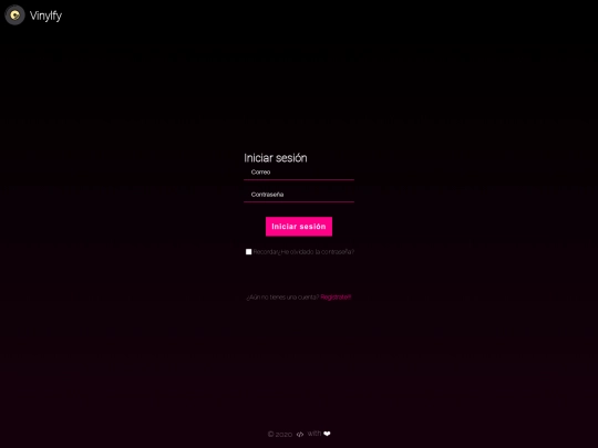 vinilfy/html/login screenshot