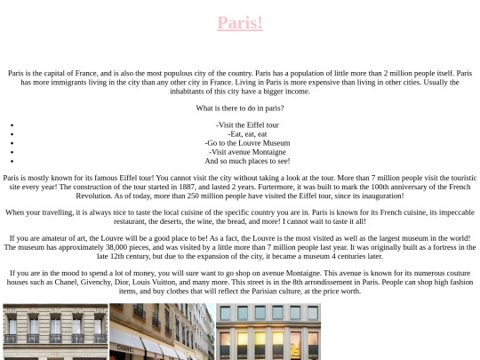 project/Websitecreation/pagefiveallaboutparis screenshot