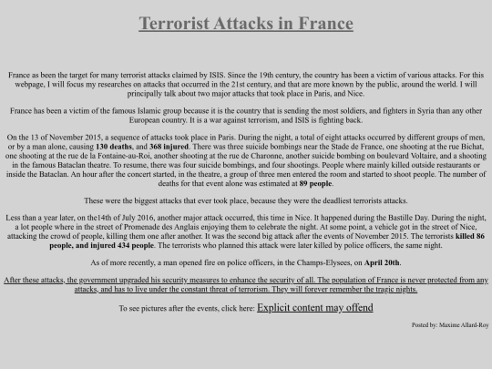 project/Websitecreation/pagefourterroristattacks screenshot