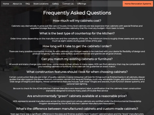 faq screenshot