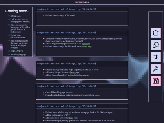 changelog screenshot