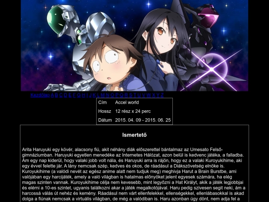 Accel World/Accel World Részek screenshot