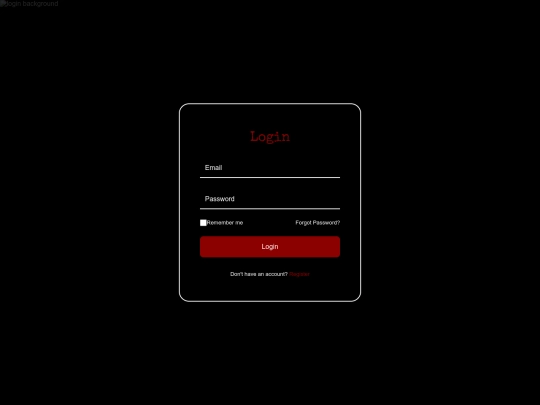 login screenshot