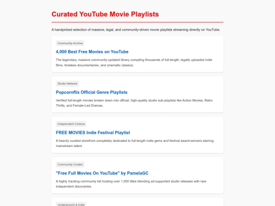 youtube_movie_playlists screenshot