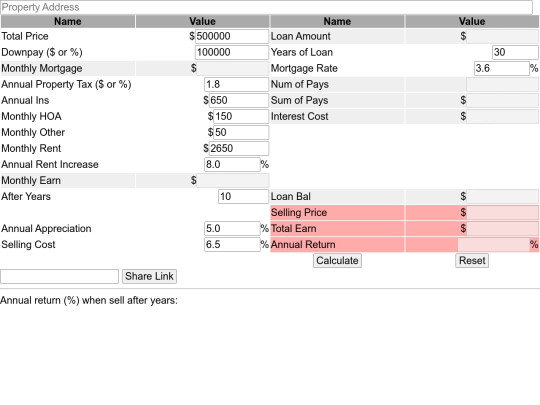 MortgageTool3.1 screenshot