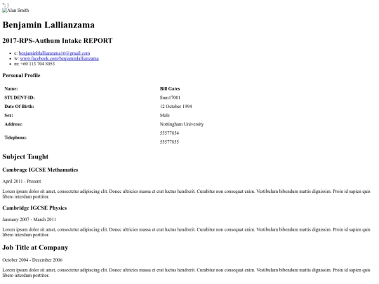 StDatabase/Benjaminzama/reportcard screenshot