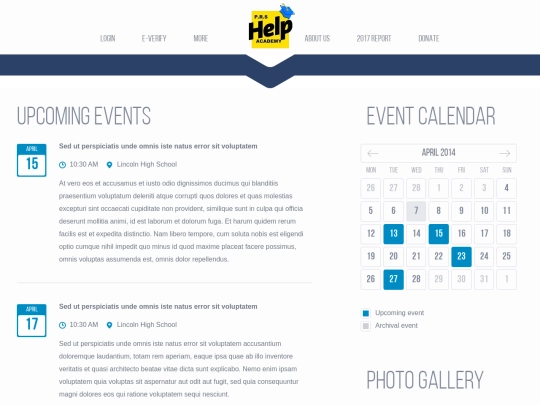events screenshot