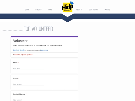 volunteer screenshot