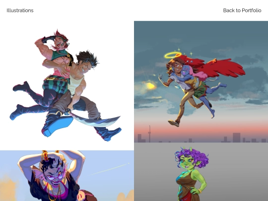 portfolio/Illustrations screenshot