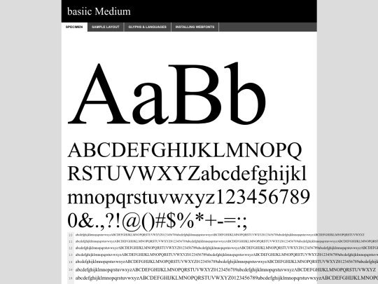 fonts/basiic-demo screenshot