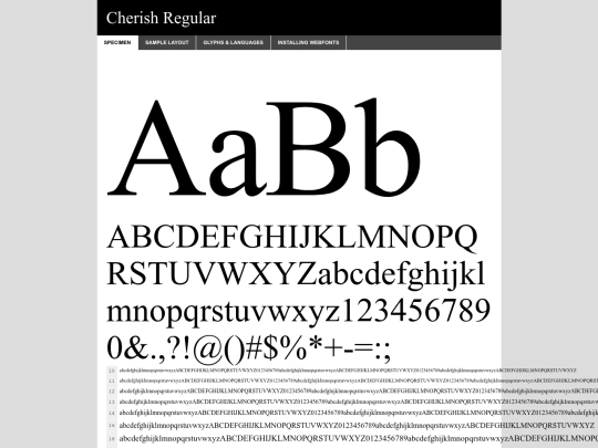 fonts/cherish-demo screenshot