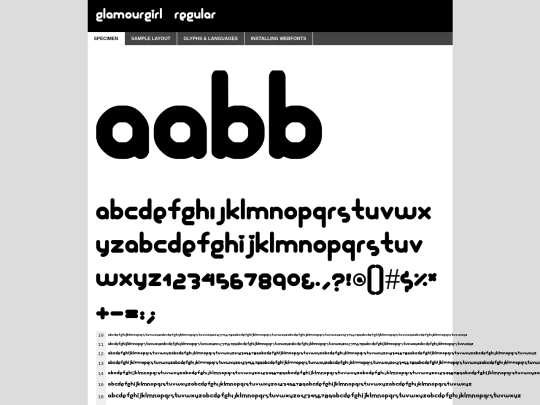 fonts/glamourgirl-demo screenshot