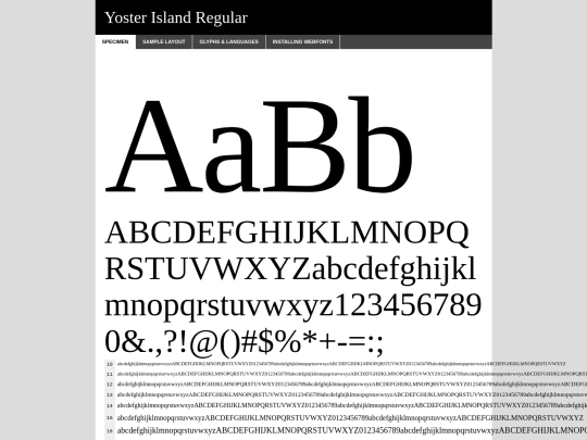 fonts/yoster-demo screenshot