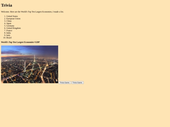 Trivia screenshot