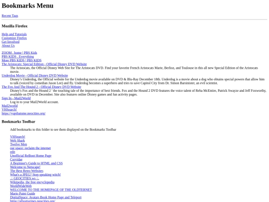 bookmarks screenshot