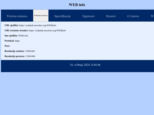 WEBinfo screenshot