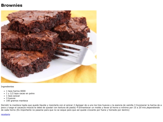 Recetario/Brownie/brownie screenshot