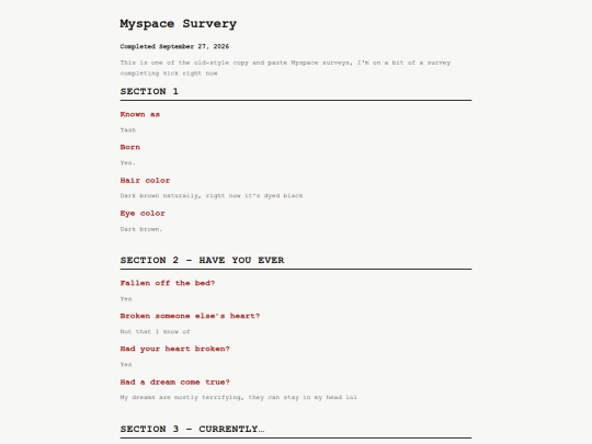 aboutme/myspace-survey screenshot