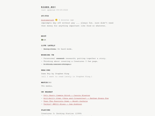 aboutme/right-now screenshot