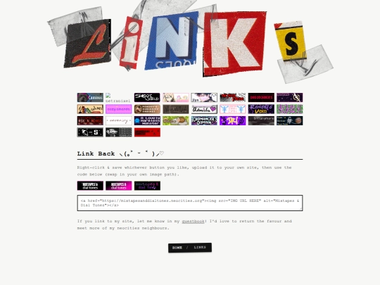 links screenshot