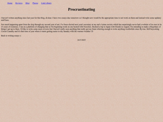 blog/procrastinating screenshot