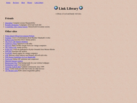 links screenshot
