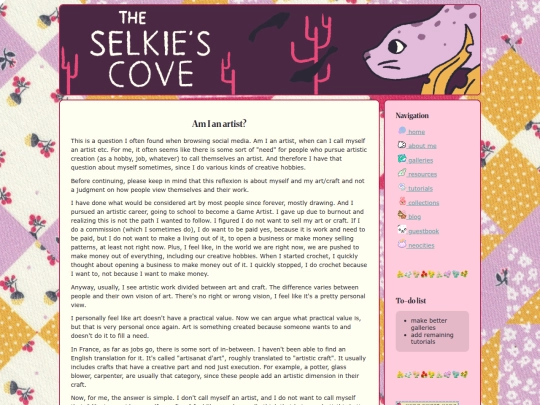 blog/artist screenshot