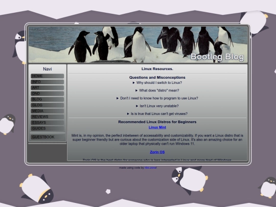 linuxpage screenshot