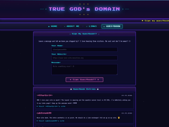 guestbook screenshot
