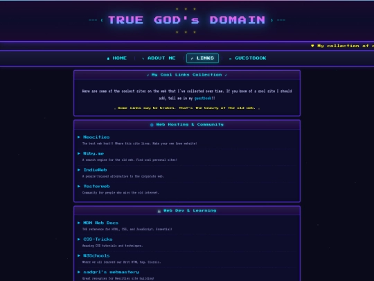 links screenshot