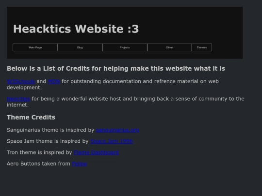 Pages/Misc/Credits screenshot