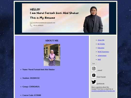 aboutme screenshot