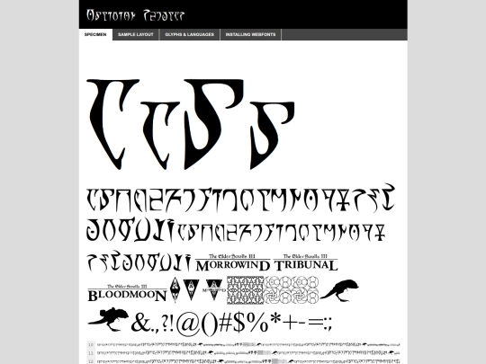 font/oblivion-demo screenshot