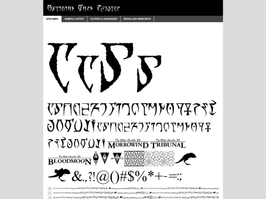 font/oblivion_worn-demo screenshot