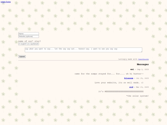 guestbook screenshot