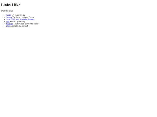 links screenshot