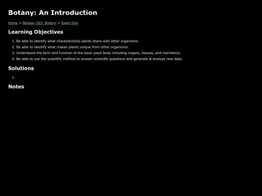 biology-103-botany/exams/exam-one/intro screenshot