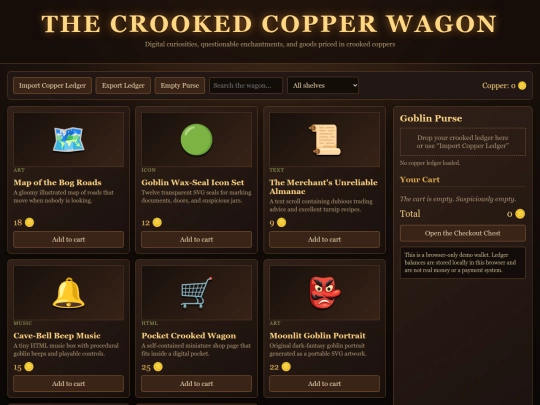 cashflow/goblinaria/The Crooked Copper Wagon screenshot