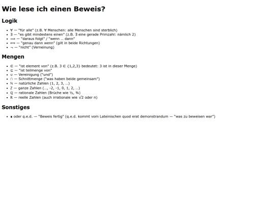 Mathematik/Beweis screenshot