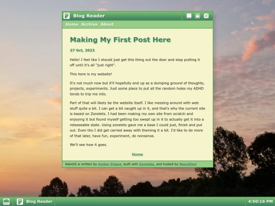 posts/2023-10-27-Making-My-First-Post-Here screenshot