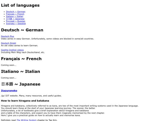 list screenshot