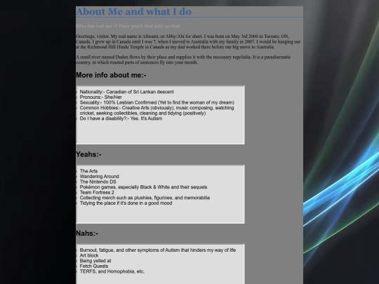 about/about-me screenshot