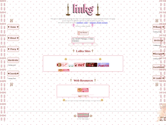 links screenshot