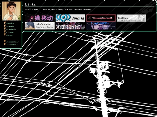 links screenshot