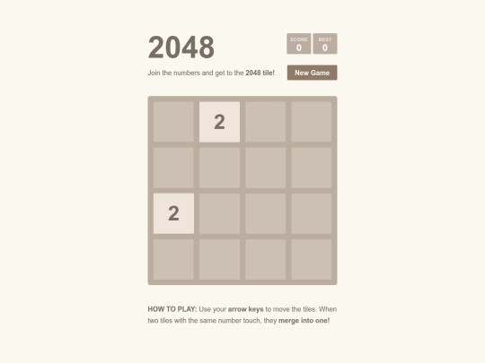 2048 screenshot