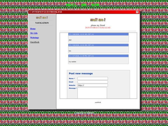 guestbook screenshot