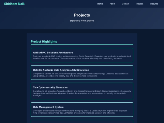projects screenshot